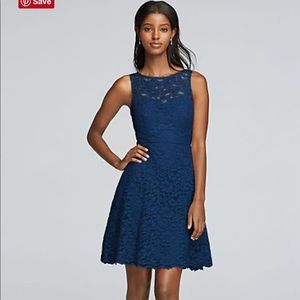 Short sleeveless lace dress from David’s Bridal